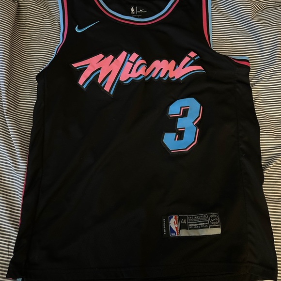 Nike 2018/19 Miami Heat City Edition Jersey - No. 3 - Wade - Size “Men’s” Large - Picture 1 of 6